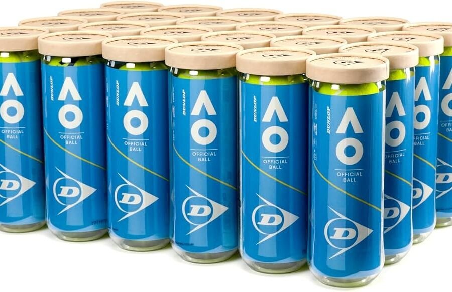 Dunlop Australian Open Tennis Ball / New Packaging / ITF Approved / 1 Carton / 24 Tubes / 72 Balls