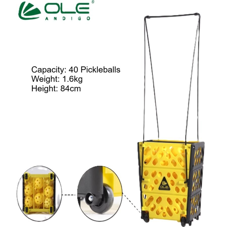 Ole Andigo wheeled Pickleball basket hopper cart picker
