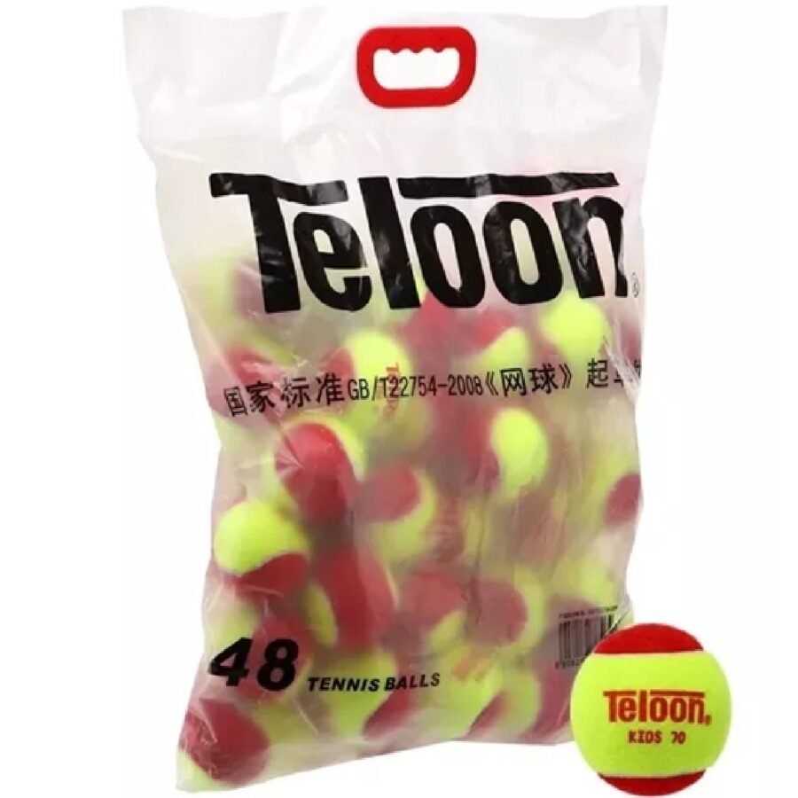 Teloon Red Tennis Ball Stage 3 Kids Juniors (70MM) ITF Approved